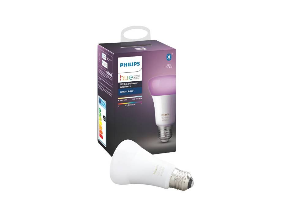 Philips Hue White and Colour Ambiance Smart Light Bulb 7.5W - 800 Lumen [E27 Edison Screw] With Bluetooth. Works with Alexa, Google Assistant and Apple Homekit