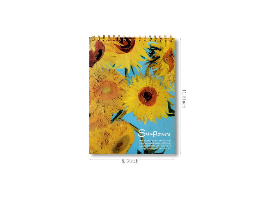 A4 Sketch Book, Top Spiral Bound Sketch Pad, 1 Pack 60-Sheets (68lb/100gsm) Acid Free Art Sketchbook (Sunflower)
