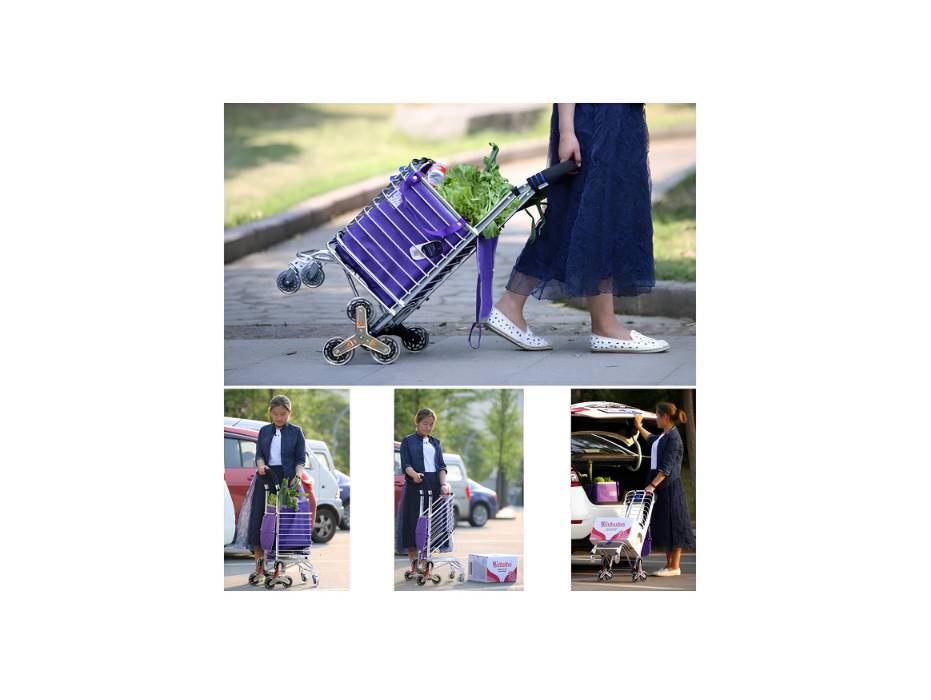 CRONY 8 Wheels Dual Purpose Shopping Cart, Lightweight Shopping Trolley Bag