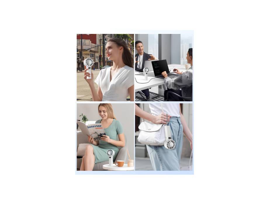 Handheld Fan with Cold Compress Function, Mini Desk Fan, Rechargeable Fan with 5200mAh Battery, LED Digital Display