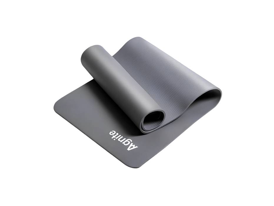Agnite ER202-GR NBR Yoga Mat (181x61x1.0cm, Grey) – Non-Slip & Durable for Ultimate Comfort