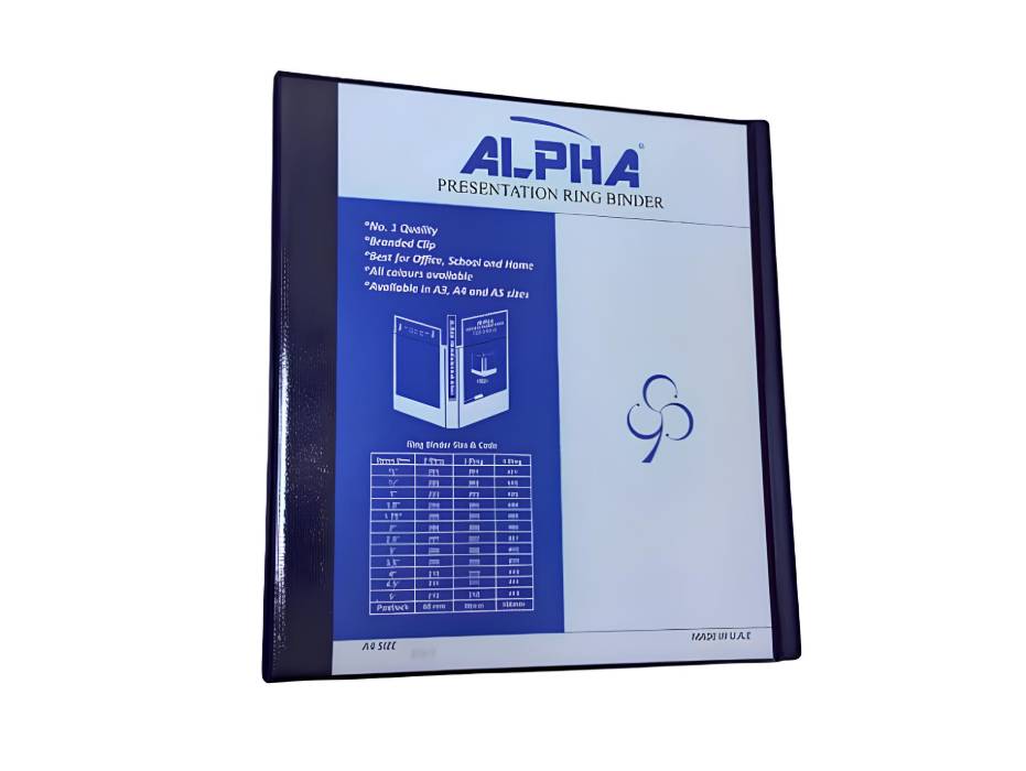 Alpha Presentation Binder 2 Rings A4 63mm Spine - Dark Blue  (207-DBL)