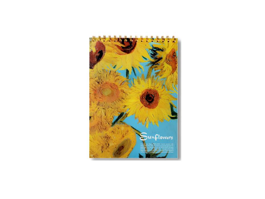 A4 Sketch Book, Top Spiral Bound Sketch Pad, 1 Pack 60-Sheets (68lb/100gsm) Acid Free Art Sketchbook (Sunflower)