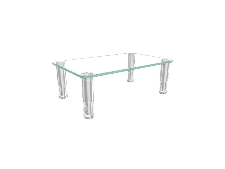 Clear Computer Riser Clear Tempered Glass Computer Monitor Riser with Height Adjustable ...