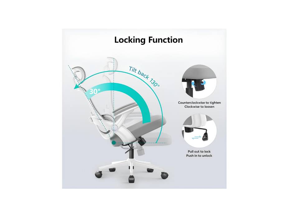 M102C Gaming Ergonomic Office Chair, Computer High Back Chair with Dual Back Design - Individual Lumbar Pillow, 3D Armrests, Adjustable Headrest and Comfortable Thick Cushion (White)