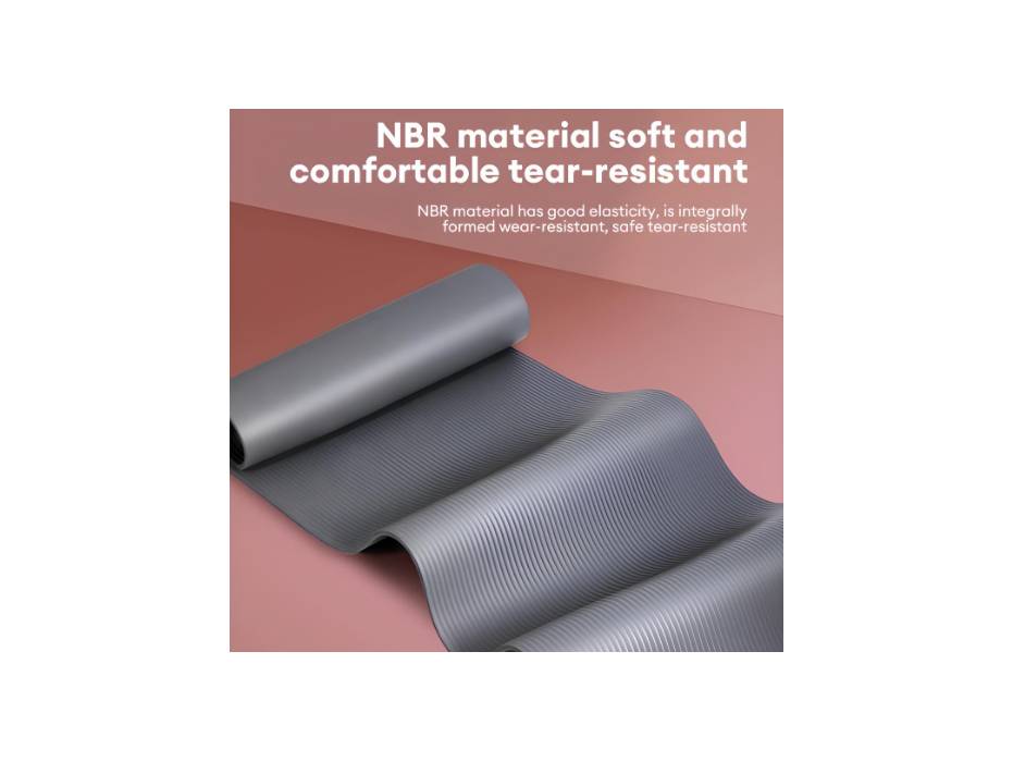 Agnite ER202-GR NBR Yoga Mat (181x61x1.0cm, Grey) – Non-Slip & Durable for Ultimate Comfort