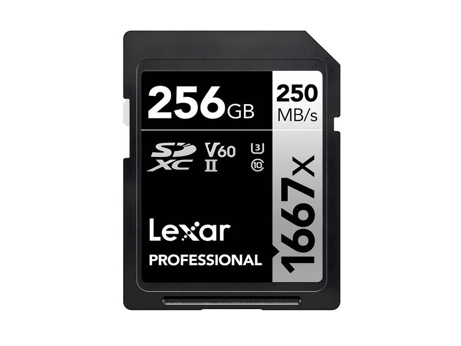 Lexar Professional 1667x 256GB SDXC UHS-II Card, Up To 250MB/s Read