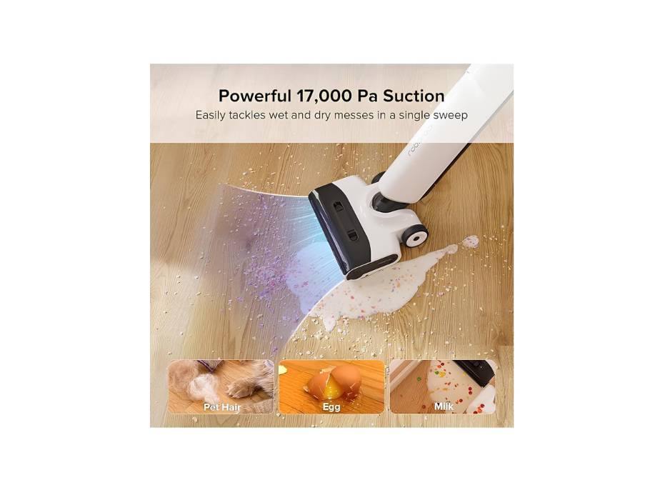 Roborock Flexi Lite Wet Dry Vacuum Cleaner Cordless, Lightweight Vacuum Mop with 17000 Pa Suction and Self-Cleaning