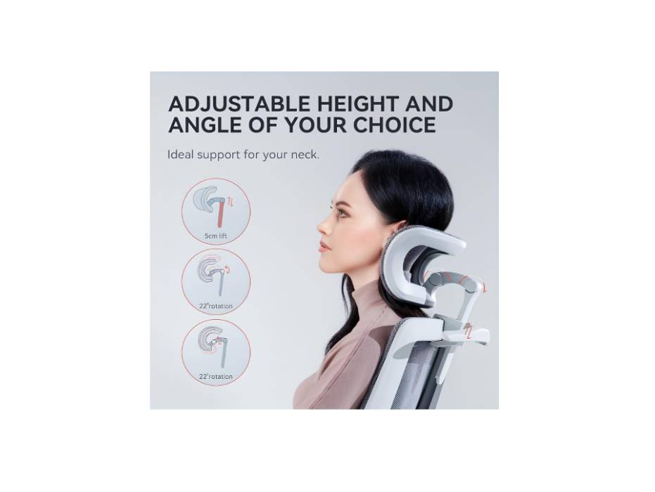 M59AS-M101 Ergonomic Office Chair, Breathable Mesh Desk Chair with Dual Back Design, Clothes Rack and Flip-up Arms, Swivel Task Chair, Adjustable Height Gaming Chair (Grey)