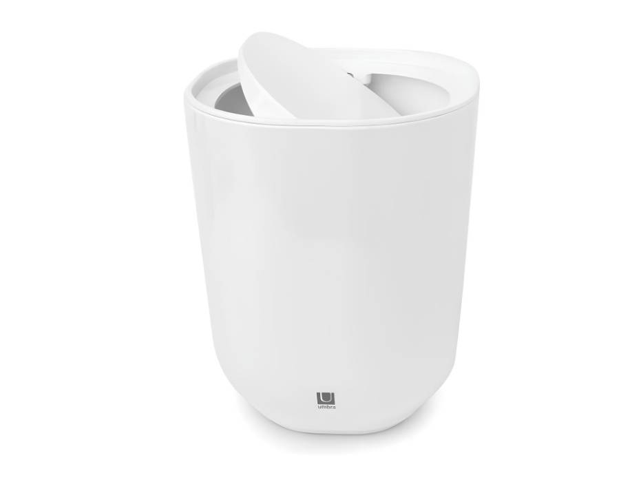 Umbra Step Waste Can with Lid, White