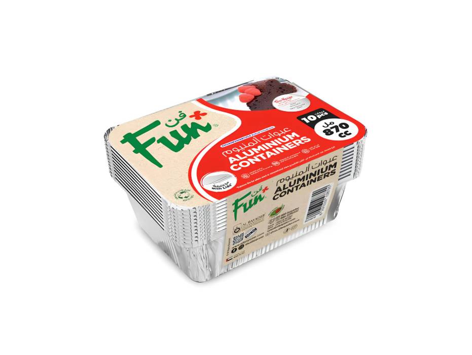 Aluminium Containers With Paper Lids 870cc, Pack of 10