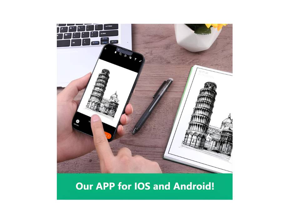 Reusable Digital Notebook, Smart Notepad A5, Wirebound Notebook To Do List Pad with 2 Pen, Sticky Notes Flags and Wipe, Lined Notebook for Quick Sketch, Cloud Storage and Reuse