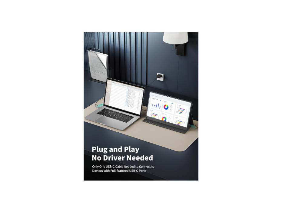 MagicRaven 4K Portable Gaming Monitor, 15.6" Laptop Monitor, Dual USB C HDMI, VESA Gaming Display with Speakers, Travel Monitor for PS4/5 Xbox Switch