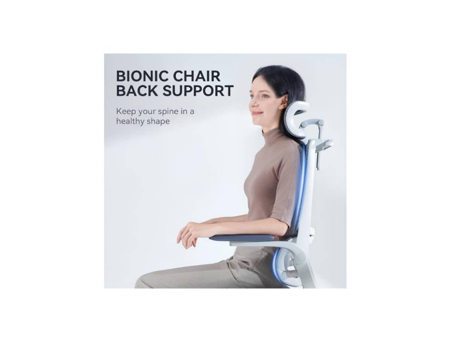 M59AS-M101 Ergonomic Office Chair, Breathable Mesh Desk Chair with Dual Back Design, Clothes Rack and Flip-up Arms, Swivel Task Chair, Adjustable Height Gaming Chair (Grey)