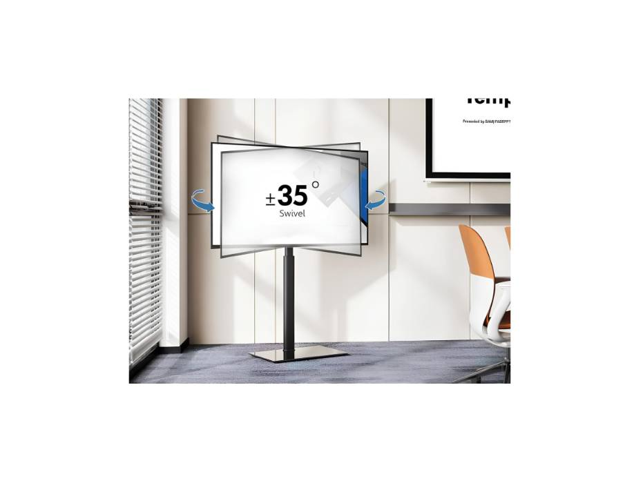 Floor TV Stand for 32 to 60 inch LCD LED OLED QLED Plasma TVs with Swivel and Height Adjustable Max VESA 600x400 mm