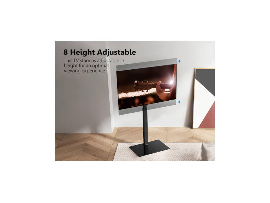 Floor TV Stand for 32 to 60 inch LCD LED OLED QLED Plasma TVs with Swivel and Height Adjustable Max VESA 600x400 mm