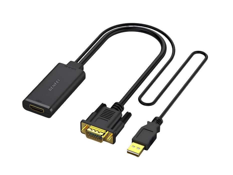 BENFEI VGA to HDMI Adapter, 1080P Converter with Audio from Computer/Laptop VGA Source to HDMI TV/Monitor
