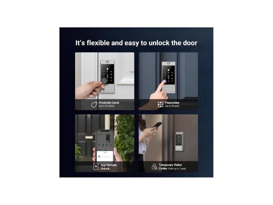 EZVIZ DL04 Pro Smart Lock – 5-in-1 Keyless Entry with Fingerprint Access, Bluetooth & Wi-Fi Enabled, Real-Time Notifications, Privacy Mode, and Durable Aluminum Design