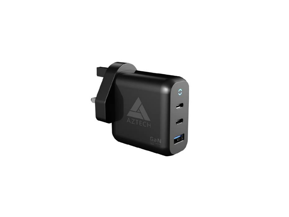 AZTECH GaN HyperCharger 3 Ports (USB A, 2 x USB C) 70W