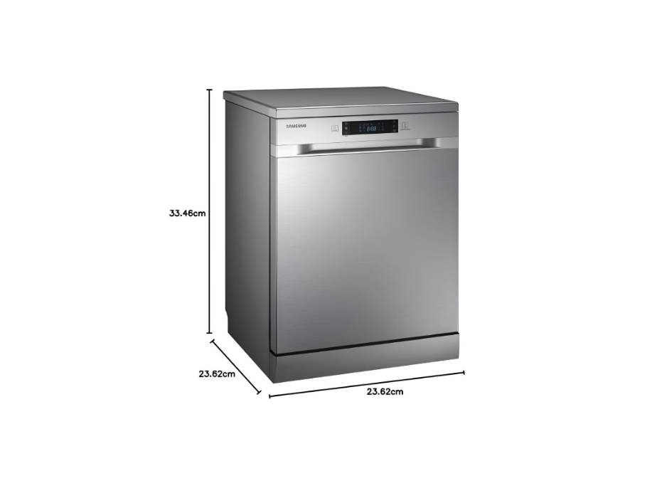 Samsung 6 Programmes 13 Place Settings Free Standing Dishwasher, Silver