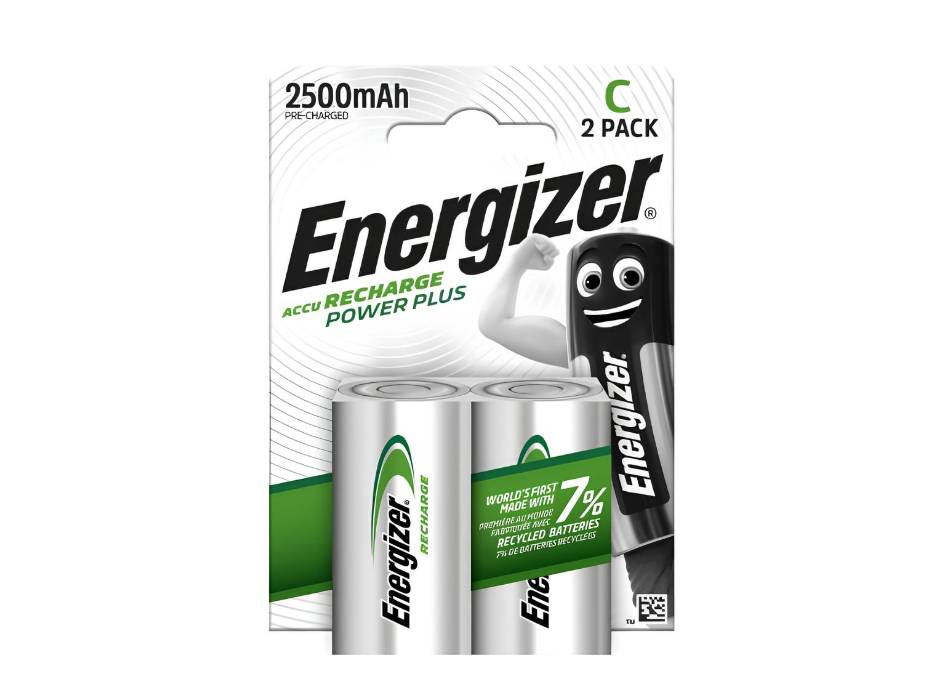 Energizer Rechargeable Battery, Size C, Pack of 2