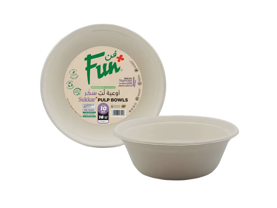 Fun Sukkar Pulp Bowls 16oz, Pack of 10