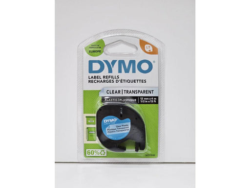 Dymo LetraTag Plastic Tape, 12mm X 4m, [Clear - 12267] - Altimus