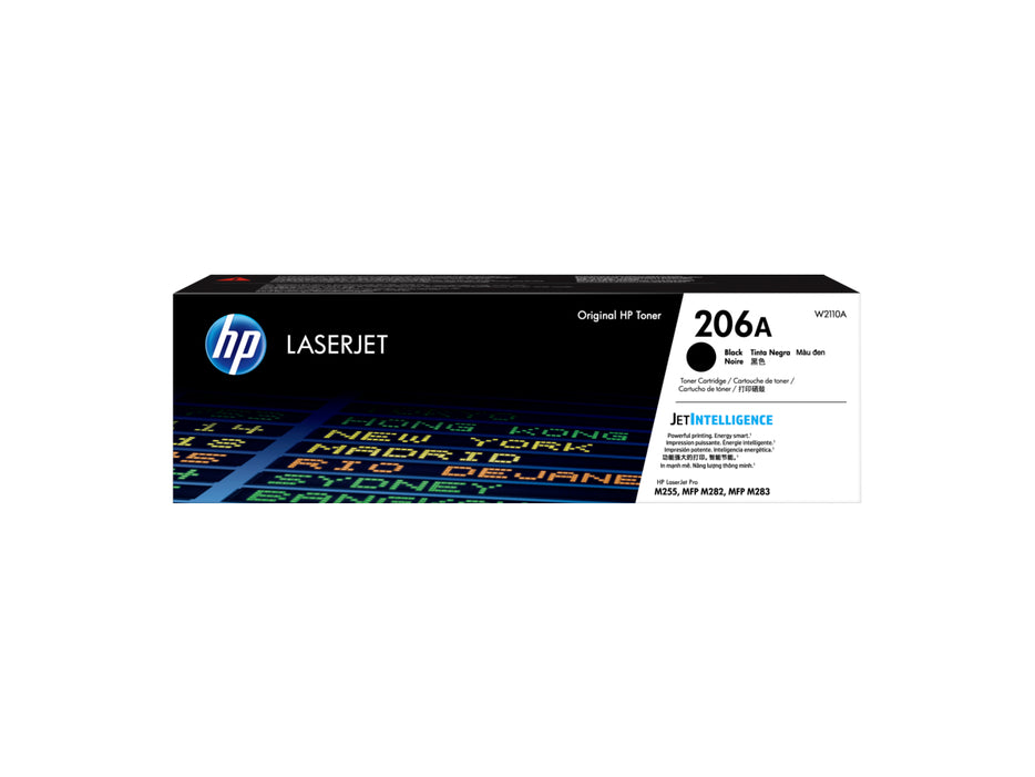 HP 206A Black Original LaserJet Toner Cartridge, (W2110A)