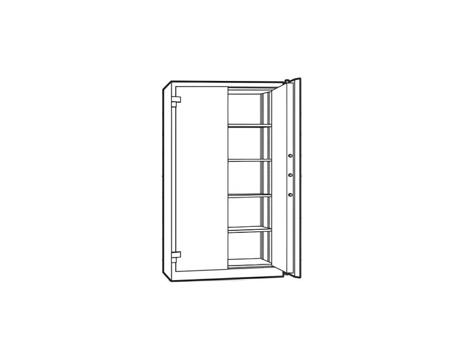 Chubbsafes Archive Cabinet Model 880, 4 Shelves with Key Lock