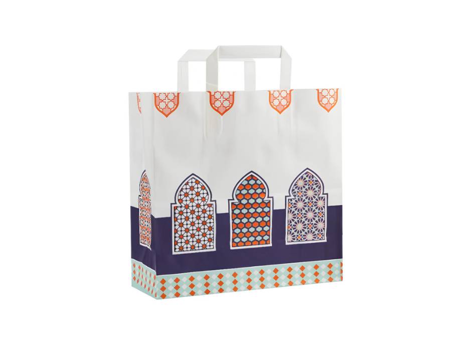 Ramadan Theme Printed Paper Bag, 29x15x30cm, 25pcs