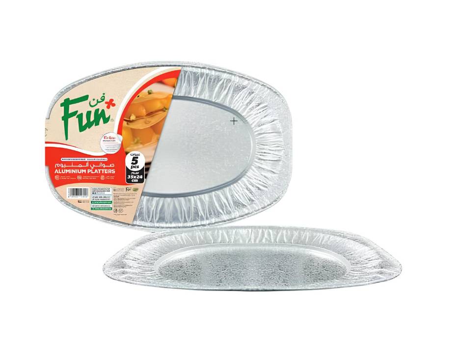 Aluminium Oval Platters 351x243x21mm, Pack of 5