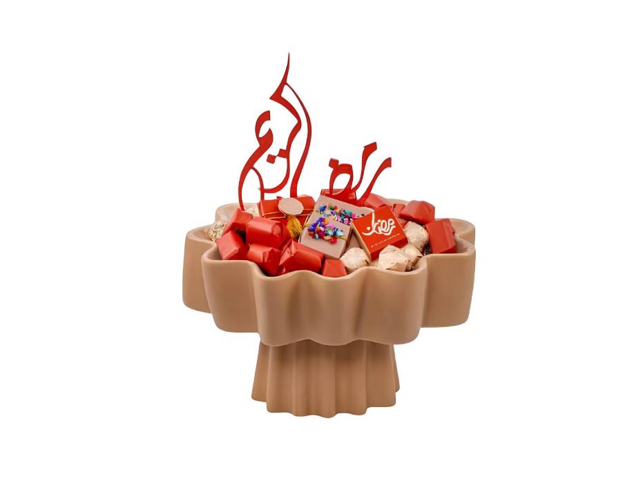 Patchi Ramadan-themed box Collection - 800 g - 29 cm x 22 cm x 17 cm, Porcelain Vase - Light Orange