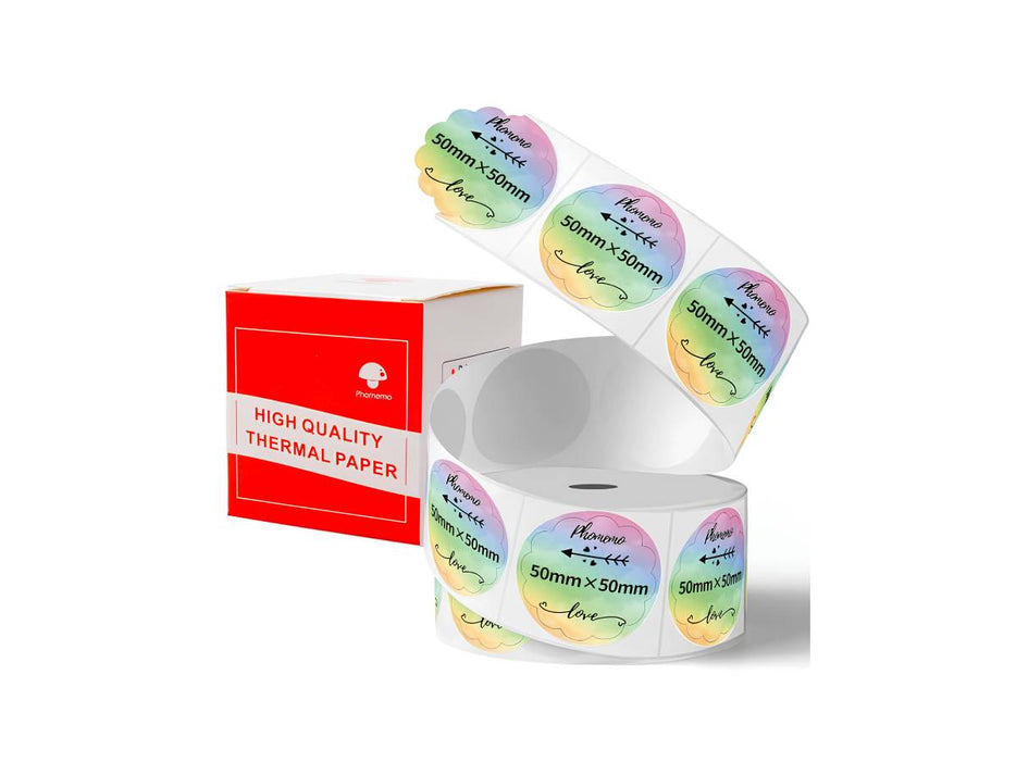Phomemo Multi-Purpose Self-Adhesive Round Nebula Pattern Thermal Label for M110, (50x50 mm, 140 Labels/Roll