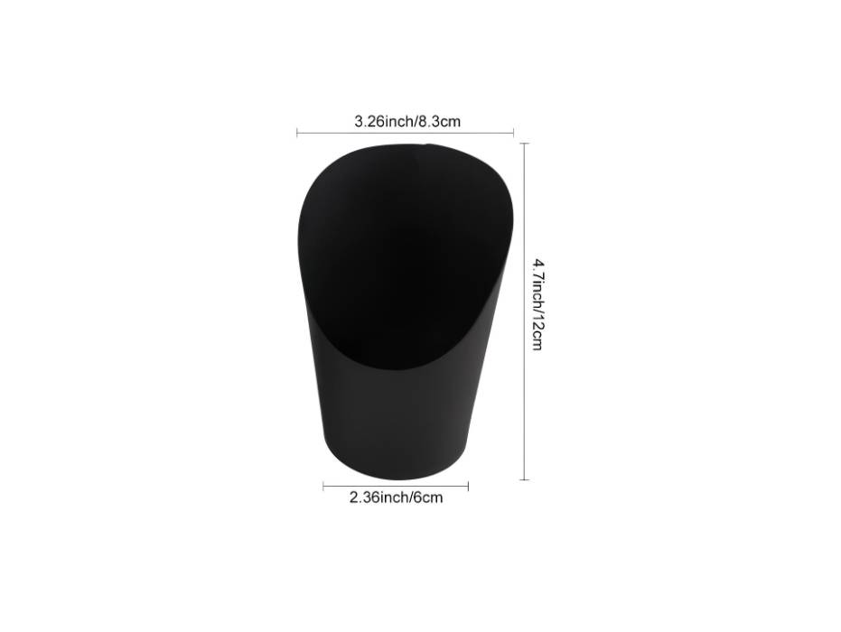 Party Treats Cones Snacks Kraft Paper Cups Holder, Black, 14oz - Pack of 50