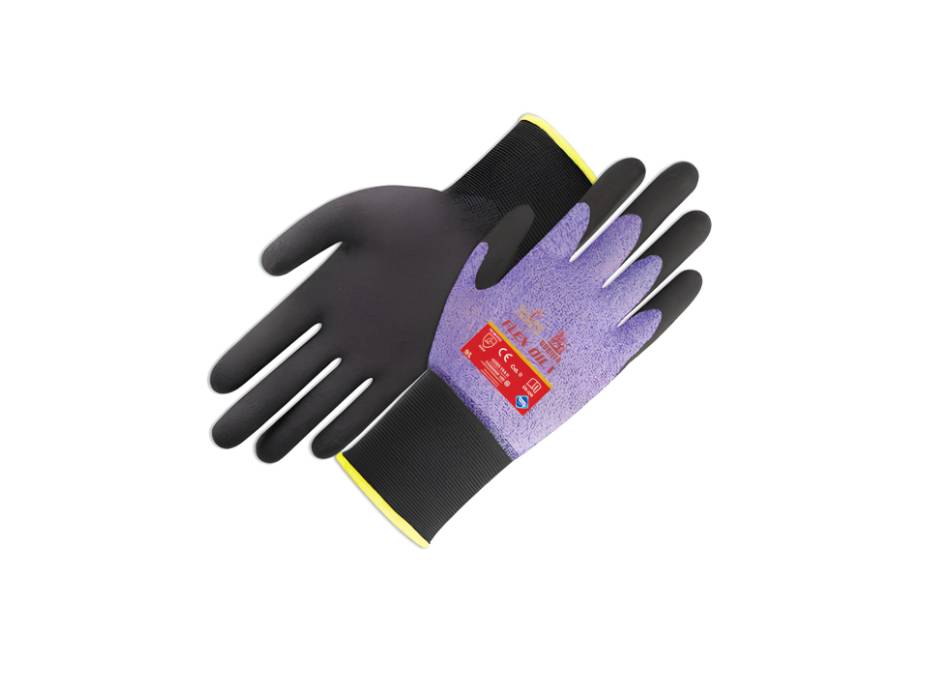 Oil Resistant Gloves, Gorilla Flex Oil I, Black/ Royal Blue, Medium