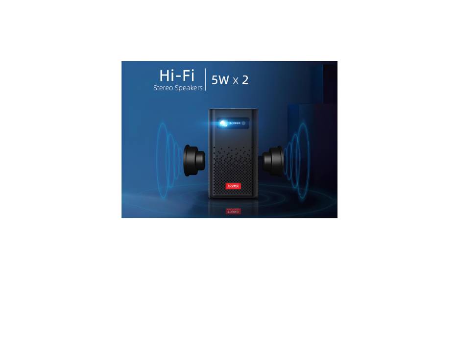 CRONY C900 upright Projector with BT speaker Smart DLP Projector Bluetooth 5.0 1080P Supported Wireless Mirroring Built-in Battery