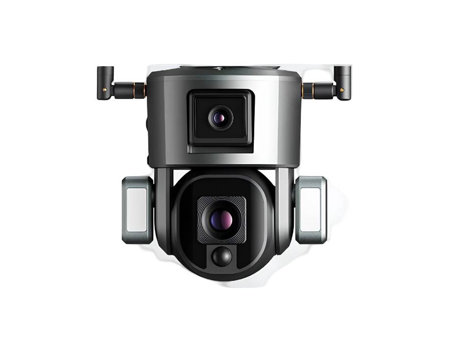 CRONY D5 4G-4K-8MP Solar Dual Linkage Battery, PTZ Camera 8MP Wireless CCTV Camera Outdoor IP66 Waterproof Solar Dual Camera