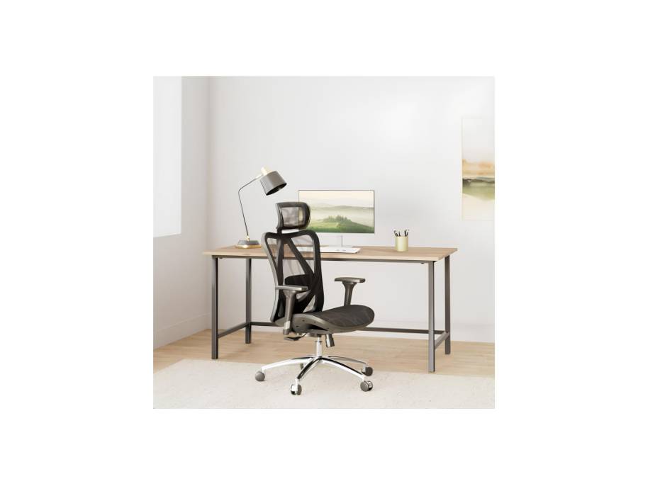 M57 Ergonomic Office Chair with 3 Way Armrests Lumbar Support and Adjustable Headrest High Back Tilt Function (Black)