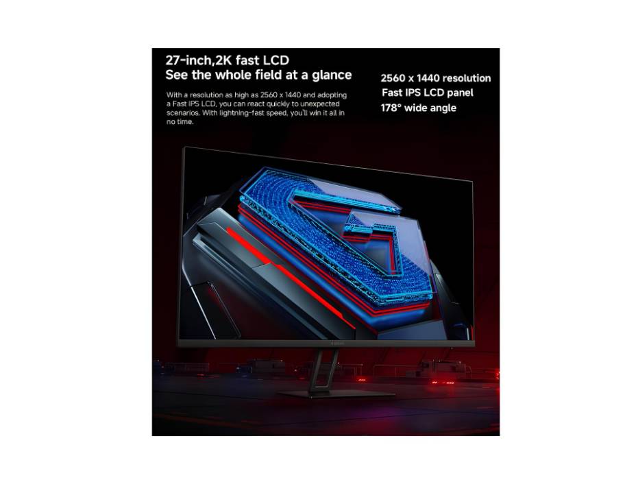 Xiaomi 2K IPS Gaming Monitor G27Qi, 180 Hz, 1ms response time for low latency, FreeSync Technology for Smooth Gaming
