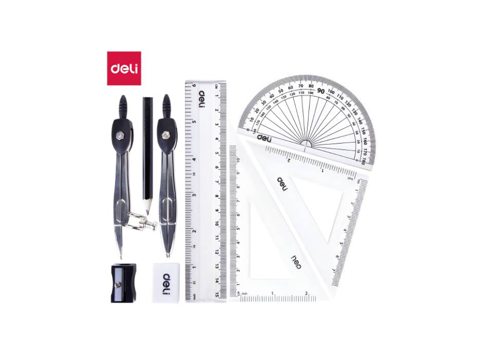 Deli EG30695 Drafting Set 9pcs with Pencil