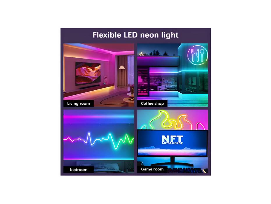 Cozylady 39.37ft Bluetooth LED Neon Rope Lights, Waterproof RGB Neon Strip Lights 12M, Music Sync, Remote/APP Control, Flexible LED Neon Lights for Bedroom Room IP67