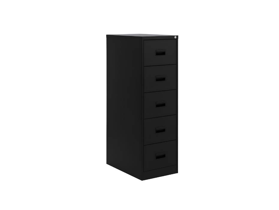 Hadid 5 Drawers Metal Filing Cabinet, Black