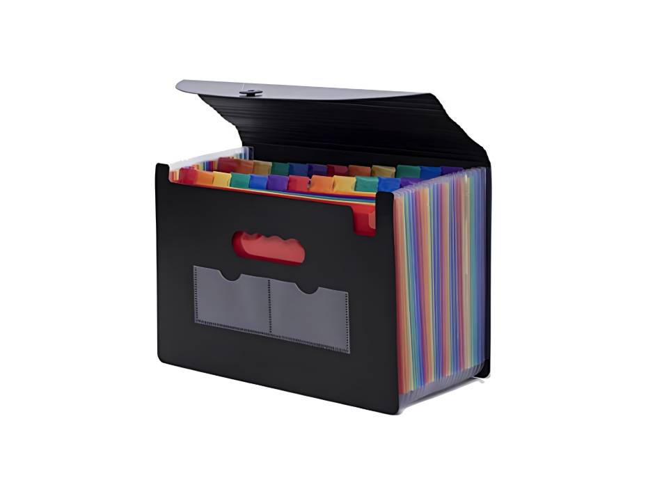 Expanding File, A4, 24 Pockets, Black