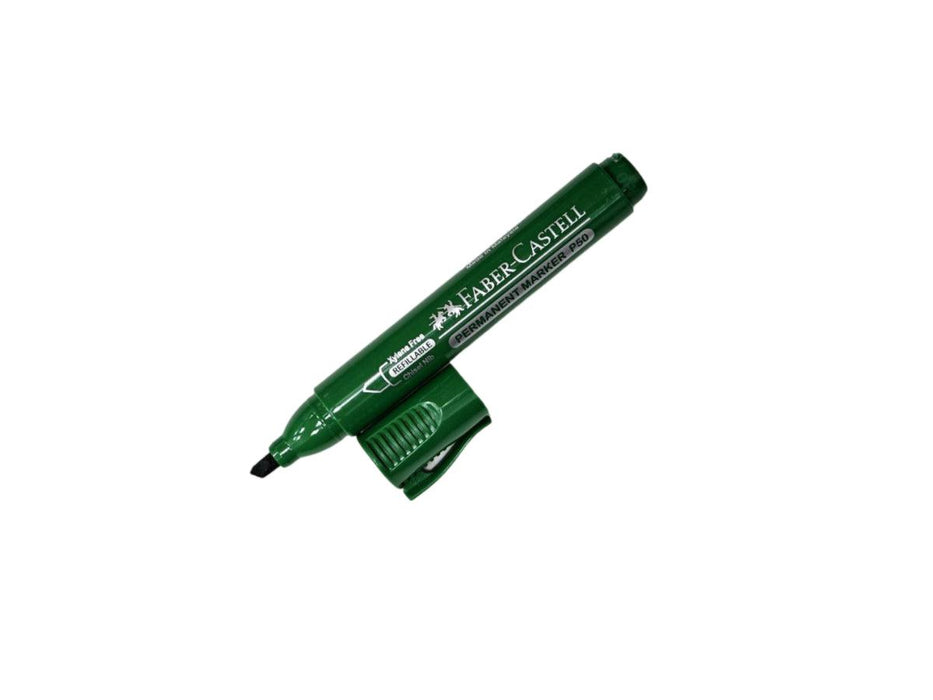 Faber Castell Permanent Marker, Chisel Tip, Green - Altimus