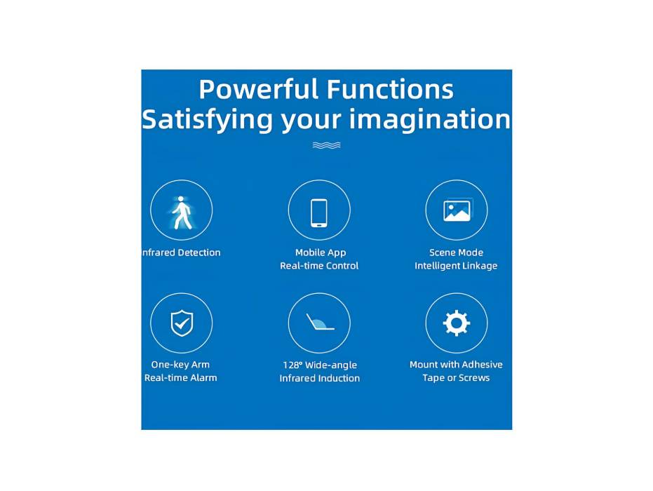 UanTii Tuya WIFI PIR Motion Sensor Movement Detector Alarm Smart Life APP Wireless Home Automation System Work with Alexa and Google Home