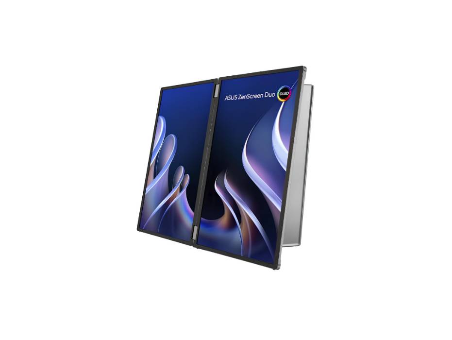 ASUS ZenScreen Duo OLED MQ149CD 360° Foldable Portable Monitor: Dual 14-inch, Gray