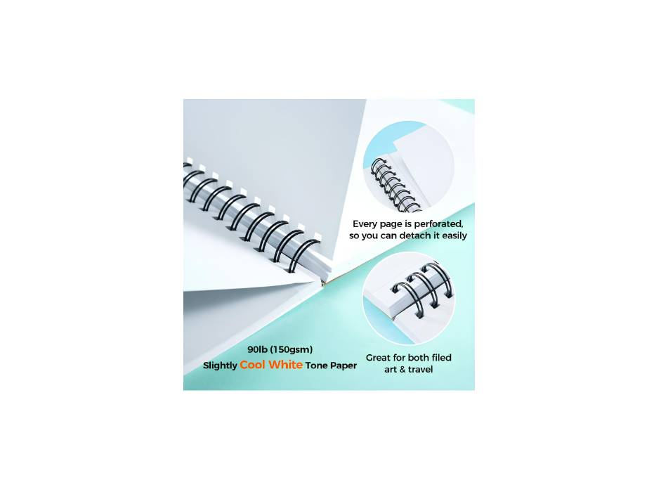 Ohuhu Double Sided Marker Pads Art Sketchbook Bleedproof - 150GSM Smooth Drawing Paper - 60 Sheets - 254 x 193mm