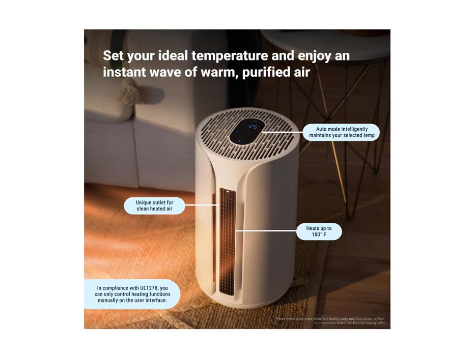 BLUEAIR 3 in 1 Air Purifier, ComfortPure T10i : Cooling, Heating, Cleaning – HEPA Silent Air Purifier for Home, Pets, Allergies, Dust, Smoke & Odours