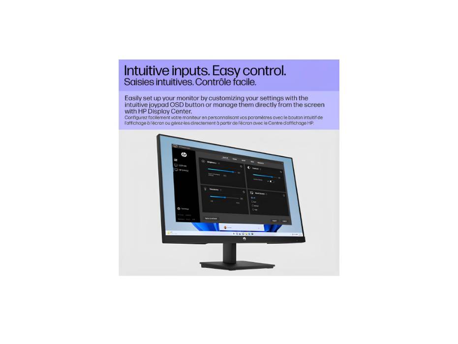 HP V24i G5 FHD Monitor, AMD FreeSync Technology, HDCP Support for HDMI, Black