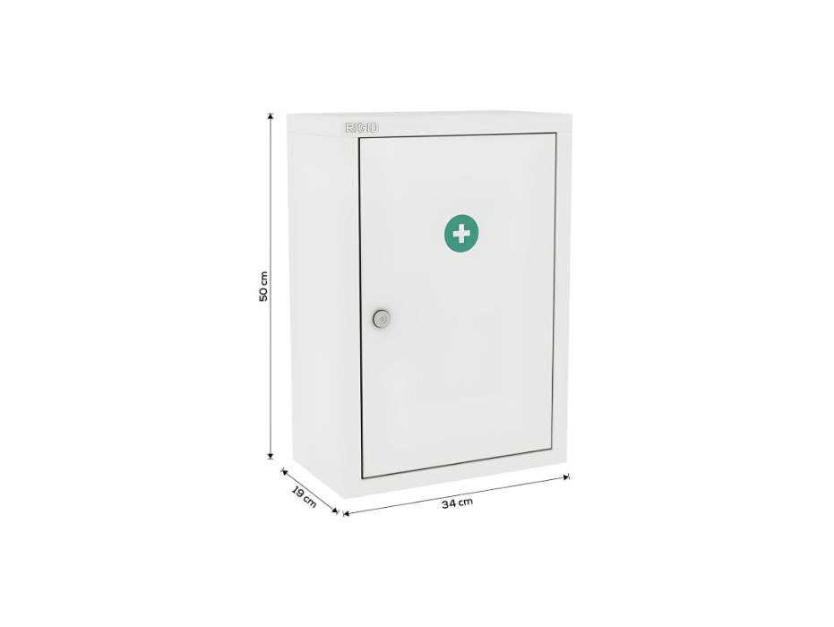 RIGID Metal First Aid Kit Cabinet. Wall Mounted Medical Emergency Cabinet with 3 compartment